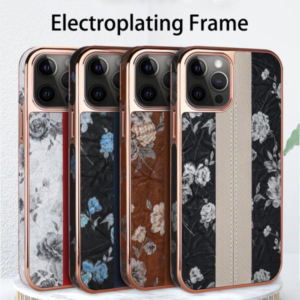 electroplating frame luxury flower iphone 12 pro max case