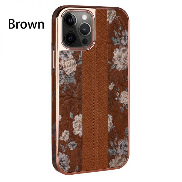 luxury brown flower iphone 12 case