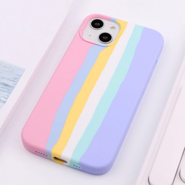 pink rainbow iphone 13 case