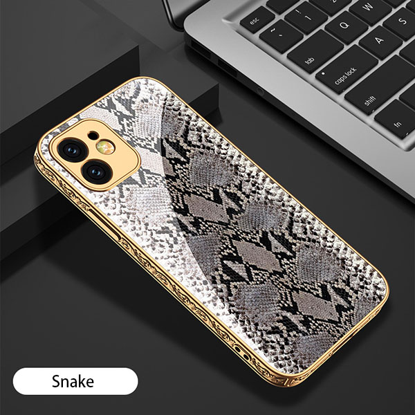 snake pattern tempered glass iphone 12 series case