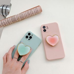 green and pink love iphone cases with stand