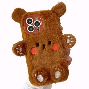 Cute Bear Plush iPhone 13 Pro Max Case