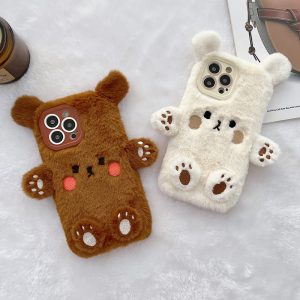 Cute Bear Plush iPhone 13 Pro Max Case wowacase Cute Bear Plush iPhone 13 Pro Max Case wowacase
