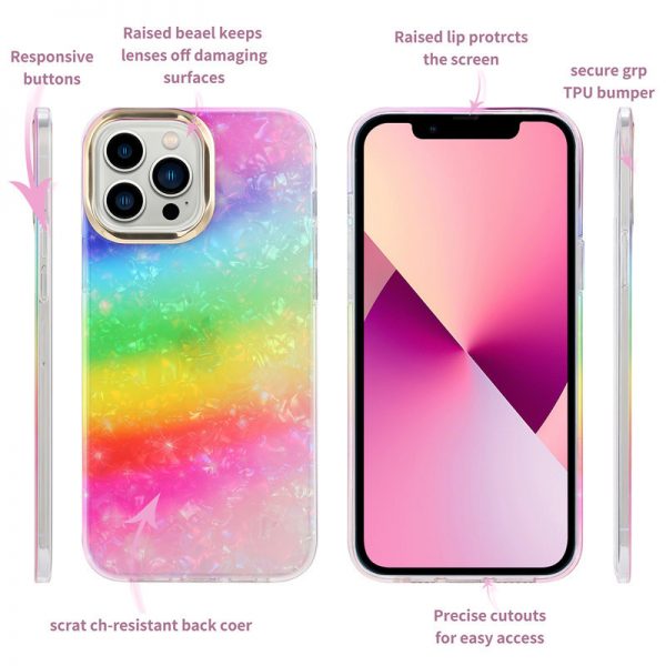 rainbow iphone 12 pro max case aesthetic details