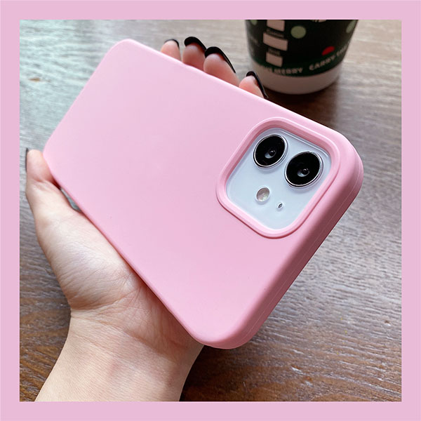 bright pink iphone silicone case details display