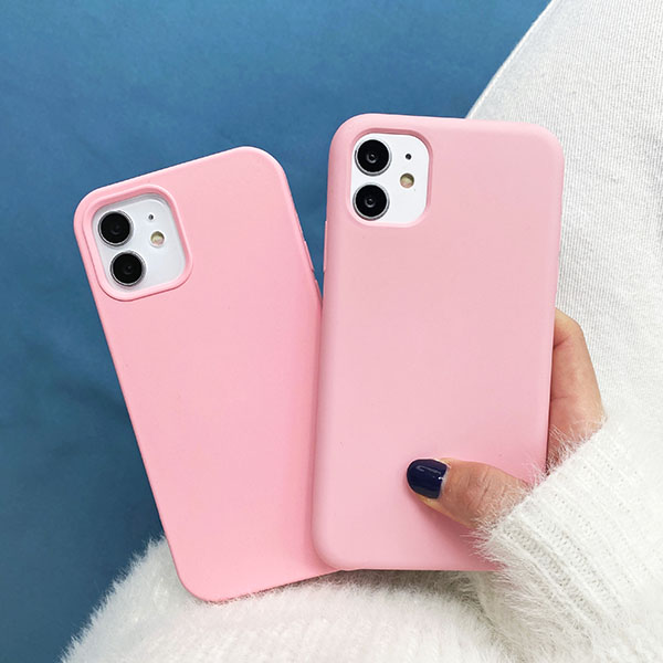 two bright pink iphone silicone cases