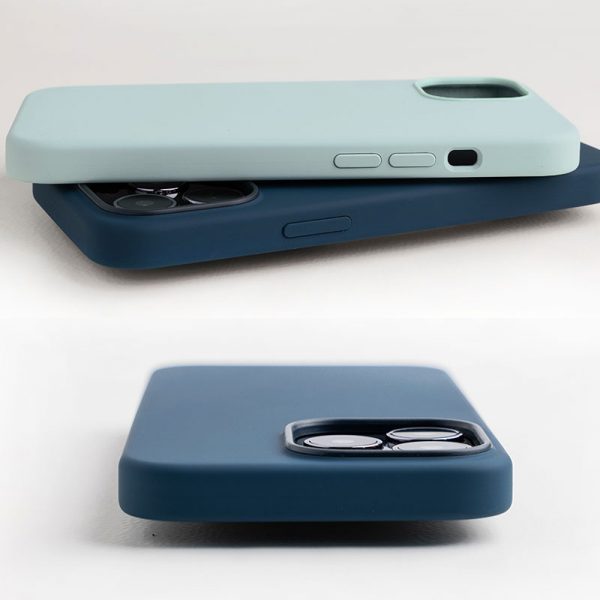 side view of blue iphone 13 case