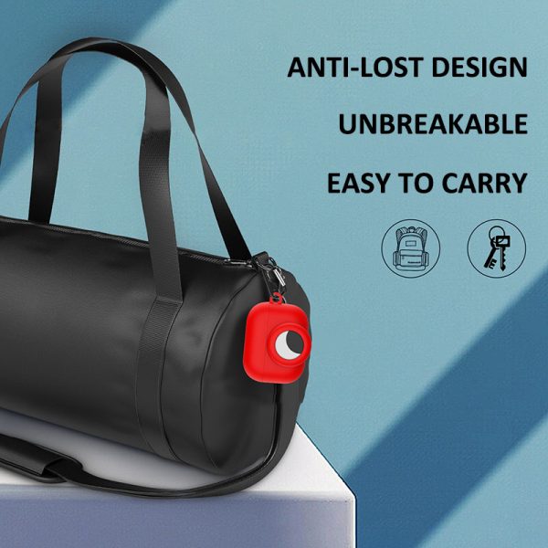 airtag and airpods pro case hanging on handbag