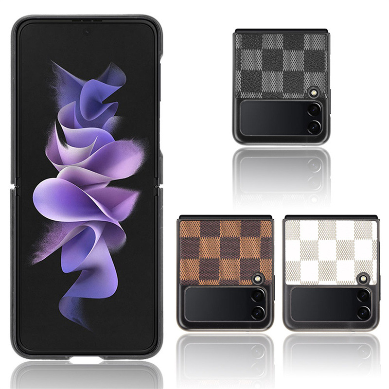 For Samsung Galaxy Z Flip 4 3 Luxury Retro Leather Trunk Square