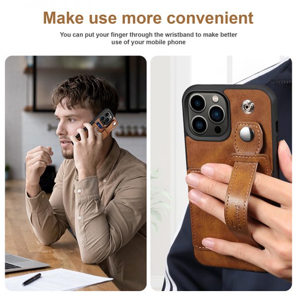 Card Slot Retro Leather iphone 13 Case With Holder