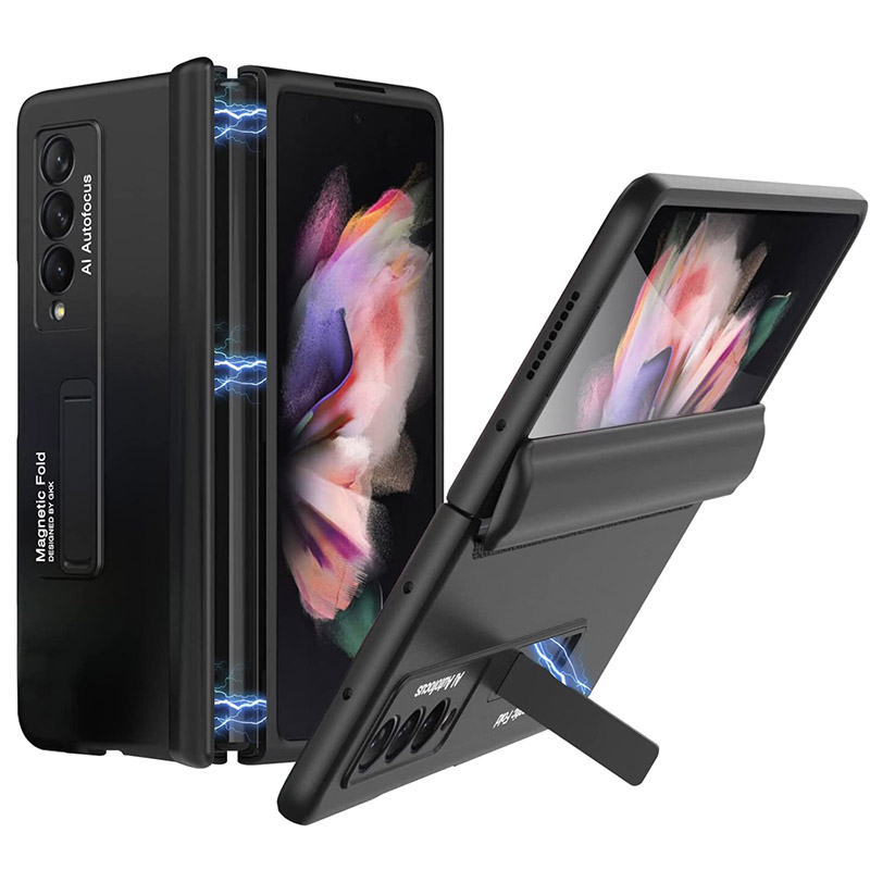 wowacase Remarkable Samsung Z Fold 3 Magnetic Case (Color: Silver)