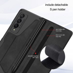 For Samsung Galaxy Z Fold 4 Case With S Pen Holder Wrist Strap Hard Cover  Fold 3