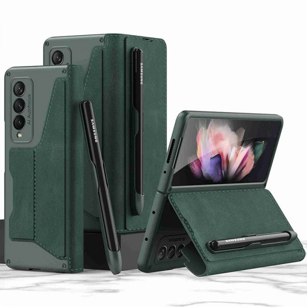 green z fold 3 case with pen holder