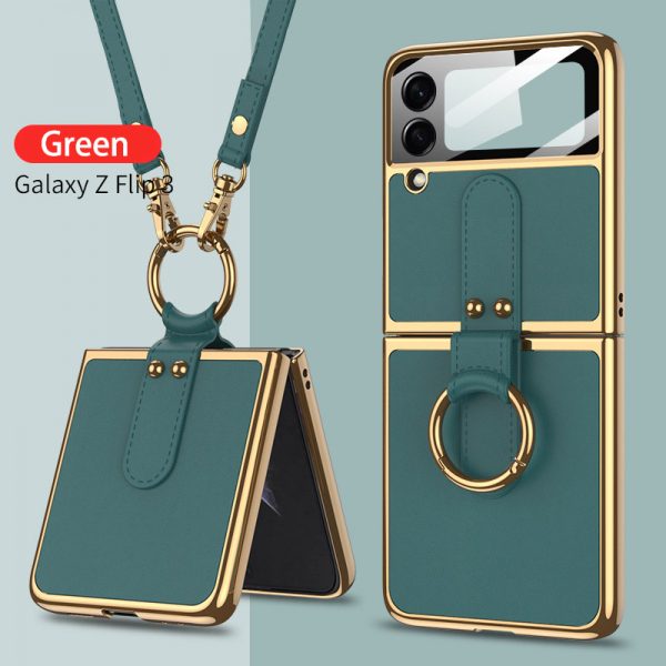 creative luxury strap samsung z flip3 case