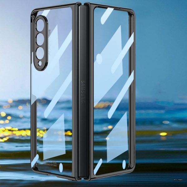 sam109-front-tempered-glass-transparent-plating-frame samsung-z-fold-3 -case-11