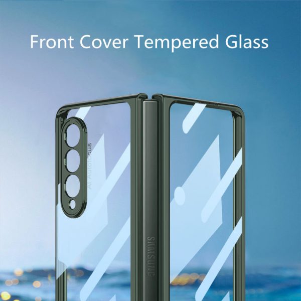 sam109-front-tempered-glass-transparent-plating-frame samsung-z-fold-3 -case-2