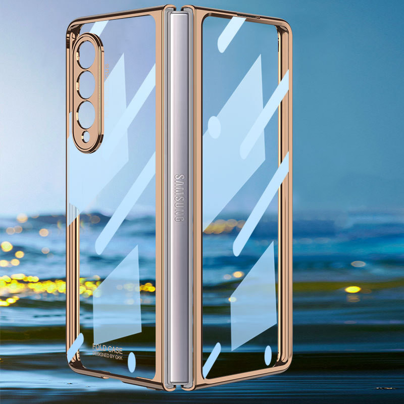 Samsung Galaxy Z Fold4  Z Fold3 Electroplated Frame Transparent Back