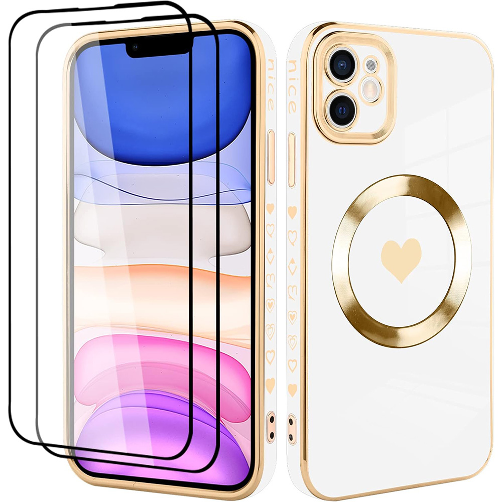  Compatible with iPhone 12 Case,Cute Loving Heart Clear