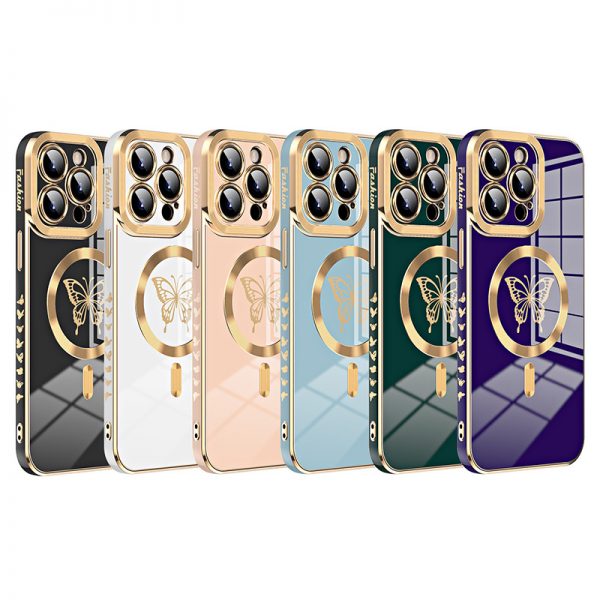 Deluxe Plated Edge Butterfly Magnetic iPhone 13 Pro Max Case