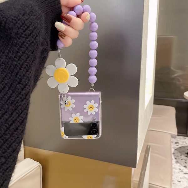 purple flower case for samsung z flip 3