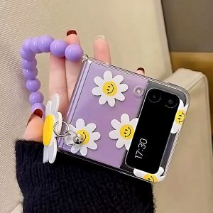 Luxury Flower Pattern Leather Cover For Samsung Galaxy Z Flip 4