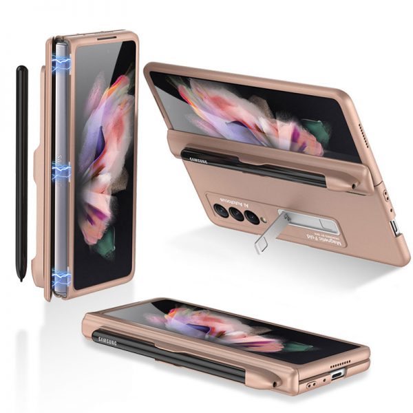 Samsung Galaxy Z Fold 3 Case with S Pen Holder Gold