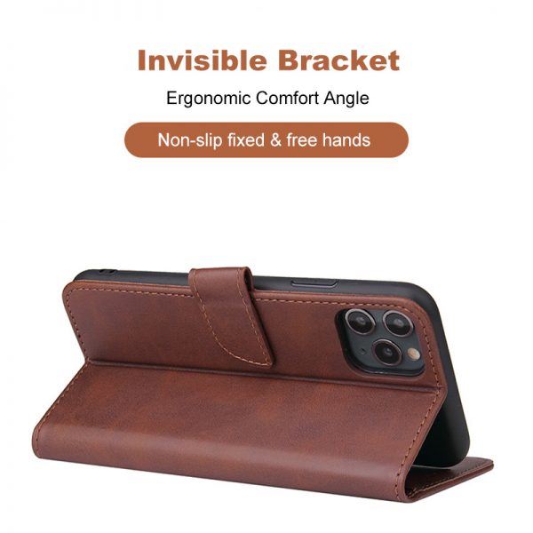Brown New Flip Cover iPhone 14 Case with Card Holder
