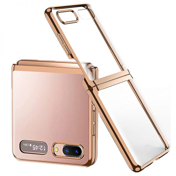 gold galaxy z flip 2020 case and screen protector