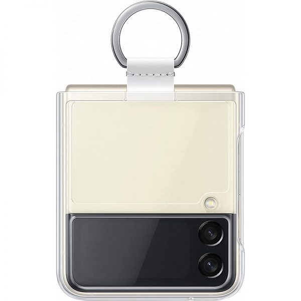 clear galaxy z flip4 silicone cover with ring