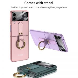 Source High Quality Ring holder phone case Galaxy z flip 3 4 Matte TPU Flip  case cover For Samsung Z Flip 3 4 shockproof phone case on m.