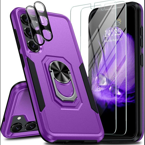 drop protection Samsung Galaxy s23 plus case with screen protector and ring holder