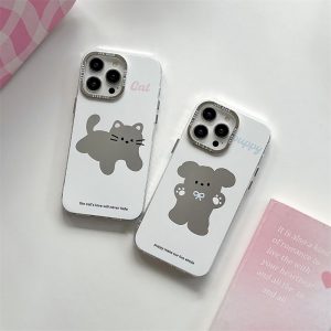 cute iphone 12 cartoon cases (cat, bear)
